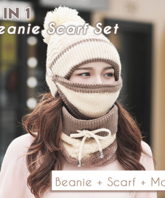 3-in-1 Winter Beanie Scarf Set