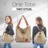 Vintage Two Way Canvas Totes Bag