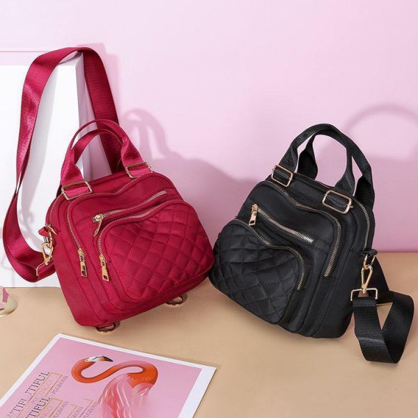 Women's Buckle Patchwork Zipper Casual Shoulder Bags