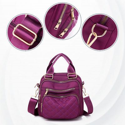 Women's Buckle Patchwork Zipper Casual Shoulder Bags