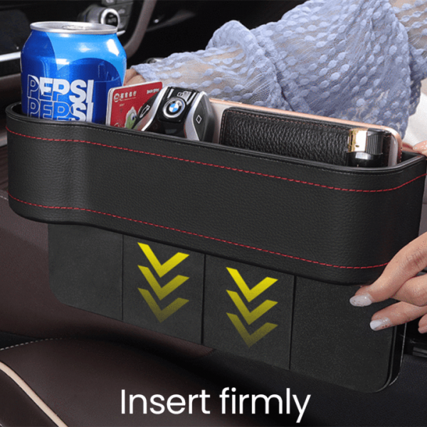 Multifunctional Car Seat Leather Storage Box - Image 4