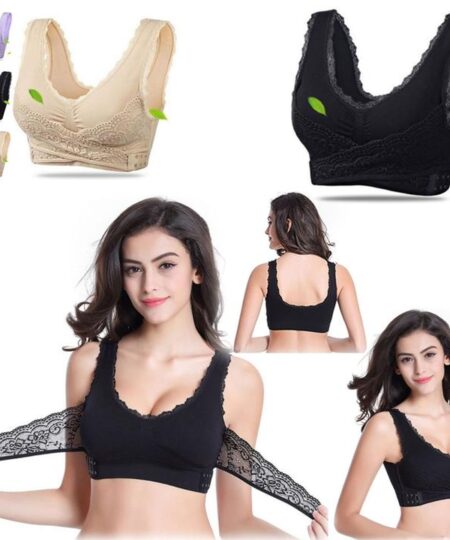 Adjustable Front Strap Push-Up Lace Bra