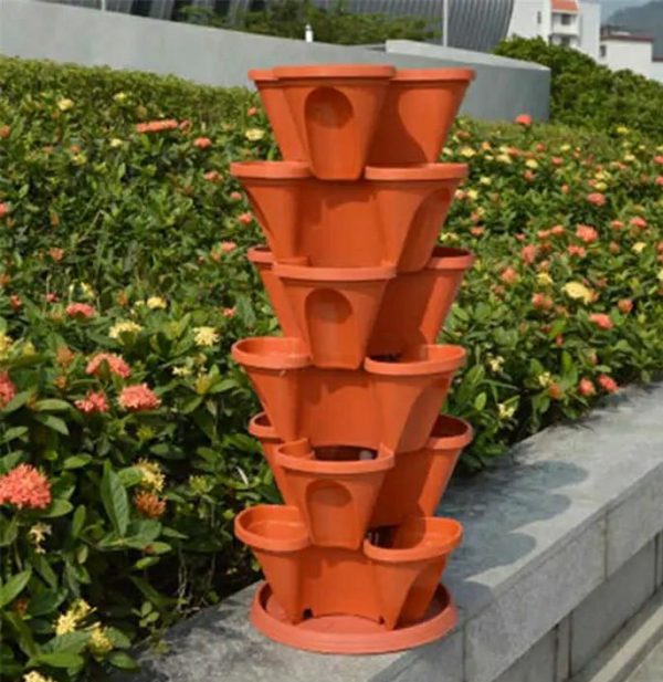 (🌼Plant Festival Special 50% OFF)-Stand Stacking Planters Strawberry Planting Pots