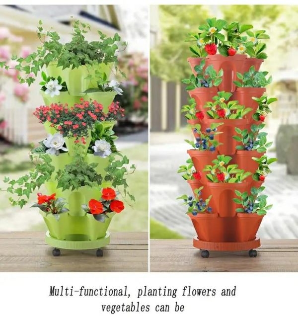 (🌼Plant Festival Special 50% OFF)-Stand Stacking Planters Strawberry Planting Pots