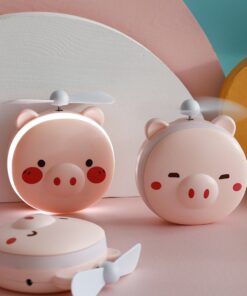 (Children's Day Hot Sale-50% OFF) Piggy Makeup Mirror with Fan (BUY 2 GET 1 FREE)