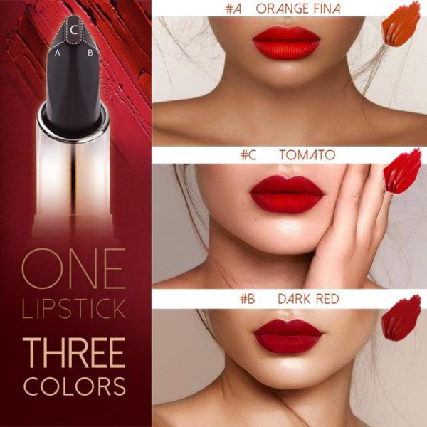 🔥🔥 Sale 50% OFF - 3in1 Queen's Scepter Tricolor Waterproof Matte Lipstick