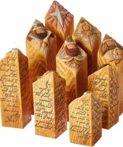 (🎄CHRISTMAS HOT SALE-50% OFF)Heaven Nativity Tree Pillar Statues Set（9Pcs）