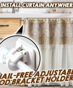 (🔥SUMMER HOT SALE - SAVE 50% OFF) Nail-free Adjustable Rod Bracket Holders&Set of 2 Pcs(BUY 3 SETS GET 1 FREE)