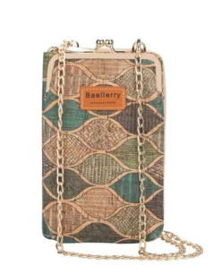 (LAST 1 DAY 68% OFF)WOOD GRAIN CHAIN CROSSBODY PHONEBAG (VERTICAL)