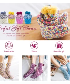 (🎅EARLY CHRISTMAS SALE - 50% OFF)Winter Fuzzy socks 'cupcakes'