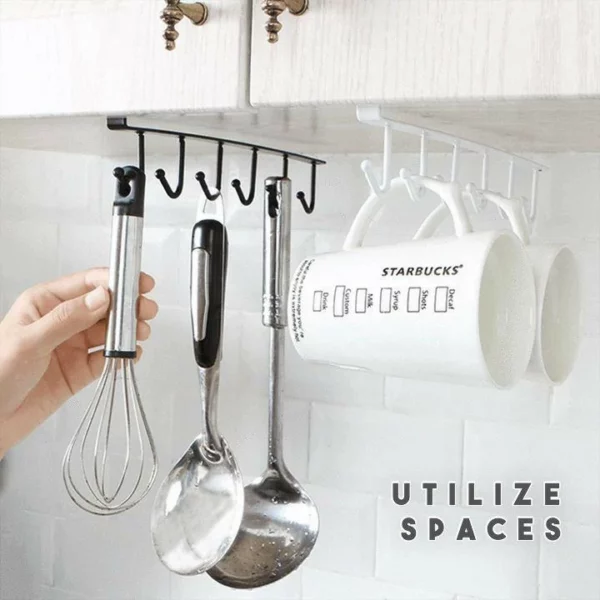 (🔥Summer Hot Sale - 50% OFF) Under-Cabinet Hanger Rack (6 Hooks)