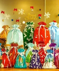 (CHRISTMAS SALE NOW-48% OFF)Drawstring Christmas Gift Bags