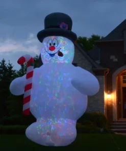 The 18' Frosty The Snowman Lightshow For Christmas Yard Decoration