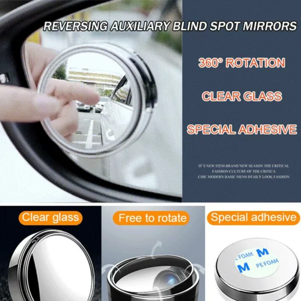 (🎄Early Christmas Sale NOW-40% OFF)360° Rotation Car Reversing Small Round Mirrors (2pcs)