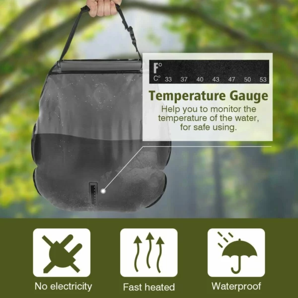 ELAGO Portable Solar Shower Bag for Camping 5 gallons/20L