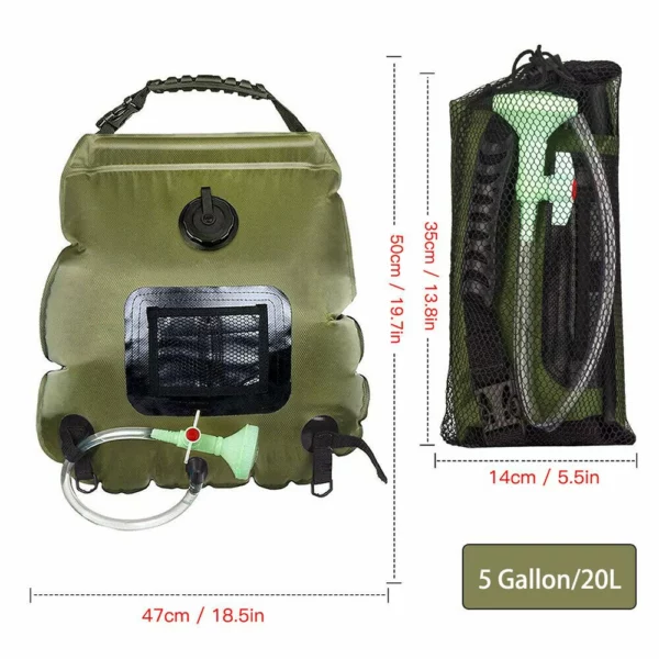 ELAGO Portable Solar Shower Bag for Camping 5 gallons/20L