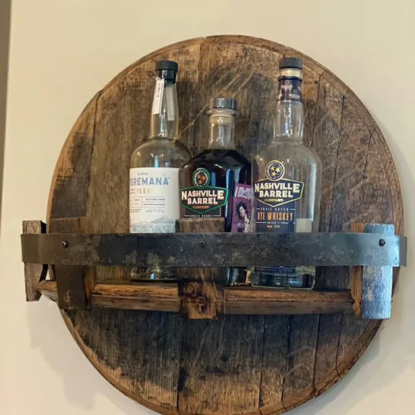 NEW YEARS SALE - 50% OFF - Bourbon Whiskey Barrel Shelf