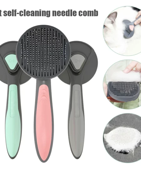 Elago Self-Cleaning Slicker Brush For Dogs And Cats Pet Grooming Dematting Brush