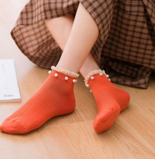 (🎉EARLY NEW YEAR SALE - 48% OFF) New Fashion Spring Lace Pearl Socks(One Size Fit All) - BUY 8 GET EXTRA 20%OFF