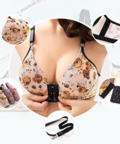 🔥Women's front buckle gathered print bra🔥🔥🔥