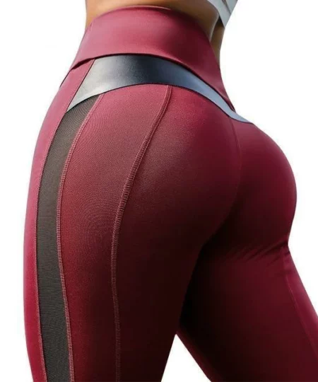 PU Leather Patchwork High Waist Fitness Leggings🔥