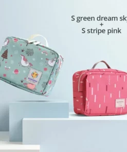 Sunveno Baby Diaper Bags Maternity Bag for Disposable Reusable Fashion Prints Wet Dry Diaper Bag Double Handle Wetbags 21*17*7CM