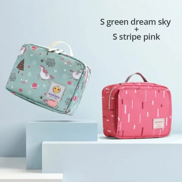 Sunveno Baby Diaper Bags Maternity Bag for Disposable Reusable Fashion Prints Wet Dry Diaper Bag Double Handle Wetbags 21*17*7CM