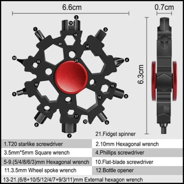 Fingertip Gyro Multifunctional Snowflake Wrench