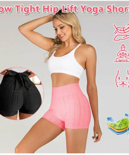 BOW TIGHT HIP LIFT YOGA SHORTS