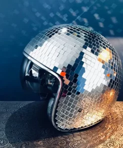 Disco ball Helmet with Retractable Visor