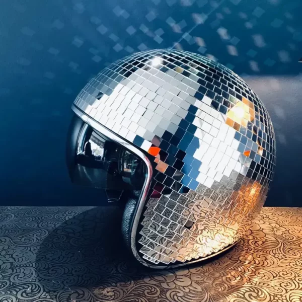 Disco ball Helmet with Retractable Visor