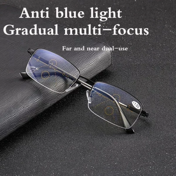 FoldFlat Third Generation Titanium Progressive Far And Near Dual-Use Reading Glasses