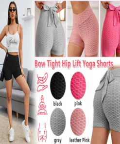 BOW TIGHT HIP LIFT YOGA SHORTS