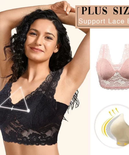 The Lacy Bra – Front Closure 5D Shaping Push Up Bra – Seamless, Beauty Back, Comfy