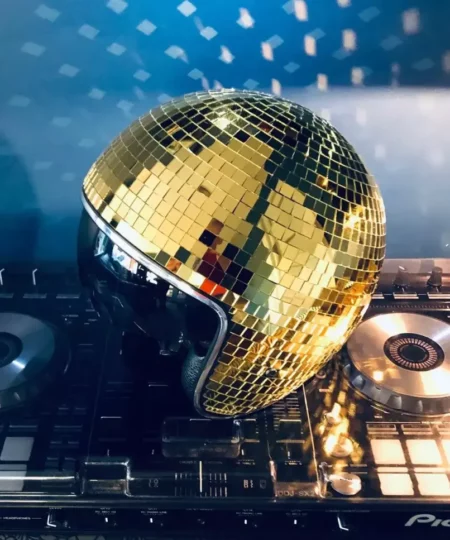 Disco ball Helmet with Retractable Visor