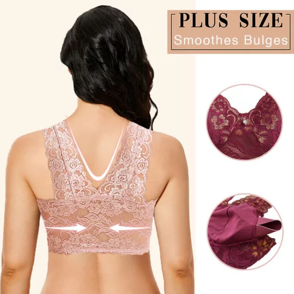 The Lacy Bra – Front Closure 5D Shaping Push Up Bra – Seamless, Beauty Back, Comfy