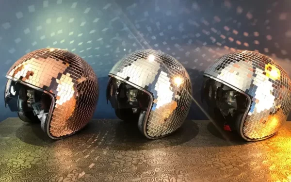 Disco ball Helmet with Retractable Visor