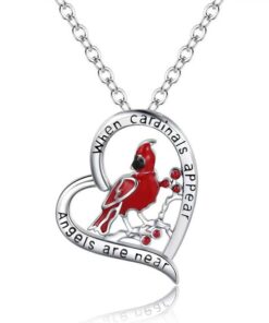 Cardinal Heart Pendant Necklace