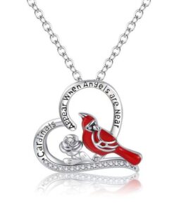 Cardinal Heart Pendant Necklace