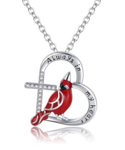 Cardinal Heart Pendant Necklace