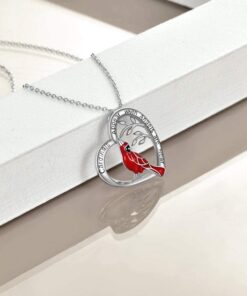 Cardinal Heart Pendant Necklace