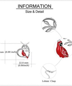 Cardinal Heart Pendant Necklace