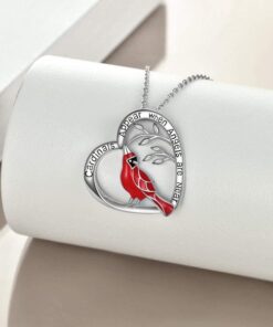 Cardinal Heart Pendant Necklace