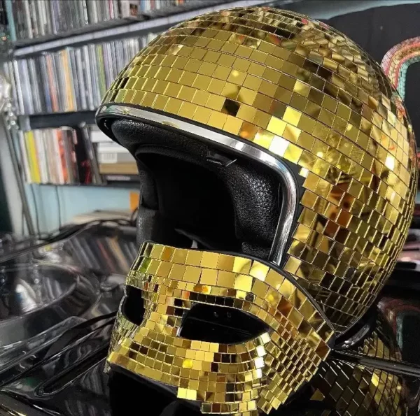 Disco ball Helmet with Retractable Visor