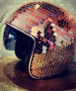 Disco ball Helmet with Retractable Visor