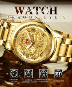 ✨FATHER\'S DAY PROMOTION- 50%OFF✨EMBOSSED GOLDEN DRAGON WATCH