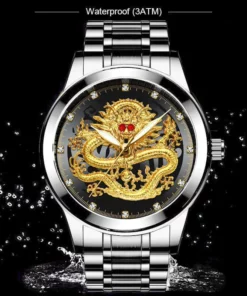 ✨FATHER\'S DAY PROMOTION- 50%OFF✨EMBOSSED GOLDEN DRAGON WATCH