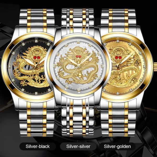 ✨FATHER\'S DAY PROMOTION- 50%OFF✨EMBOSSED GOLDEN DRAGON WATCH