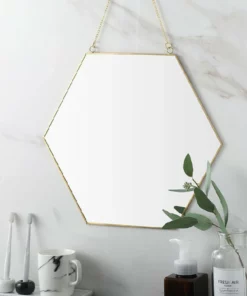 1 Piece Bathroom Hanging Mirror Geometric Shape Nordic Style Simple Hanging Mirror