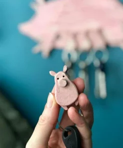 Cute Piglet Key Ring Hanging Board